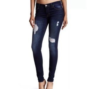 HUDSON Jeans Krista Super Skinny Slim Distressed Dark Wash Stretch Jeans 26